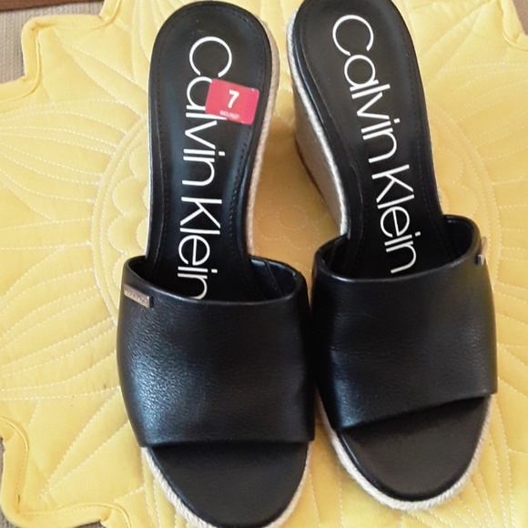 calvin klein women's britta wedge sandals